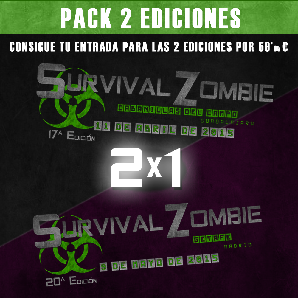 SurvivalZombie's tweet photo. ¡PROMO 2x1! #SZCabanillas + #SZGetafe por 59'95€
Aprovecha esta oportunidad de última hora: http://t.co/YJzVcYdffJ http://t.co/hOoLjbXdxG