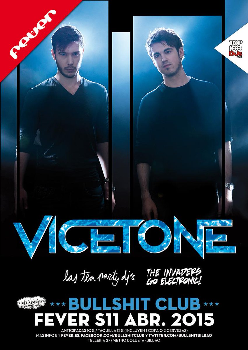 BullshitBilbao's tweet photo. Sorteamos 2 INVITACIONES DOBLES para este sábado con VICETONE.

Follow y RT para participar. http://t.co/LzEoZk5o1f