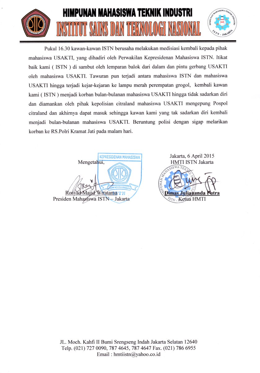 <a href="/TeaterItem/">Teater Item ISTN</a> "Kronologis Kejadian Pertandingan Futsal Industri Se-Jabodetabek"
