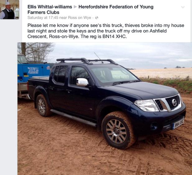 Gadget Meister UK (@gadgetmeisteruk) on Twitter photo Can you retweet this so we can get back this 4x4 to it's rightful owner? <a href="/VisitRossOnWye/">Ross-On-Wye</a> <a href="/PencombeYFC/">Pencombe YFC</a> <a href="/RichardHammond/">Richard Hammond</a> Can you retweet this so we can get back this 4x4 to it's rightful owner? <a href="/VisitRossOnWye/">Ross-On-Wye</a> <a href="/PencombeYFC/">Pencombe YFC</a> <a href="/RichardHammond/">Richard Hammond</a>
