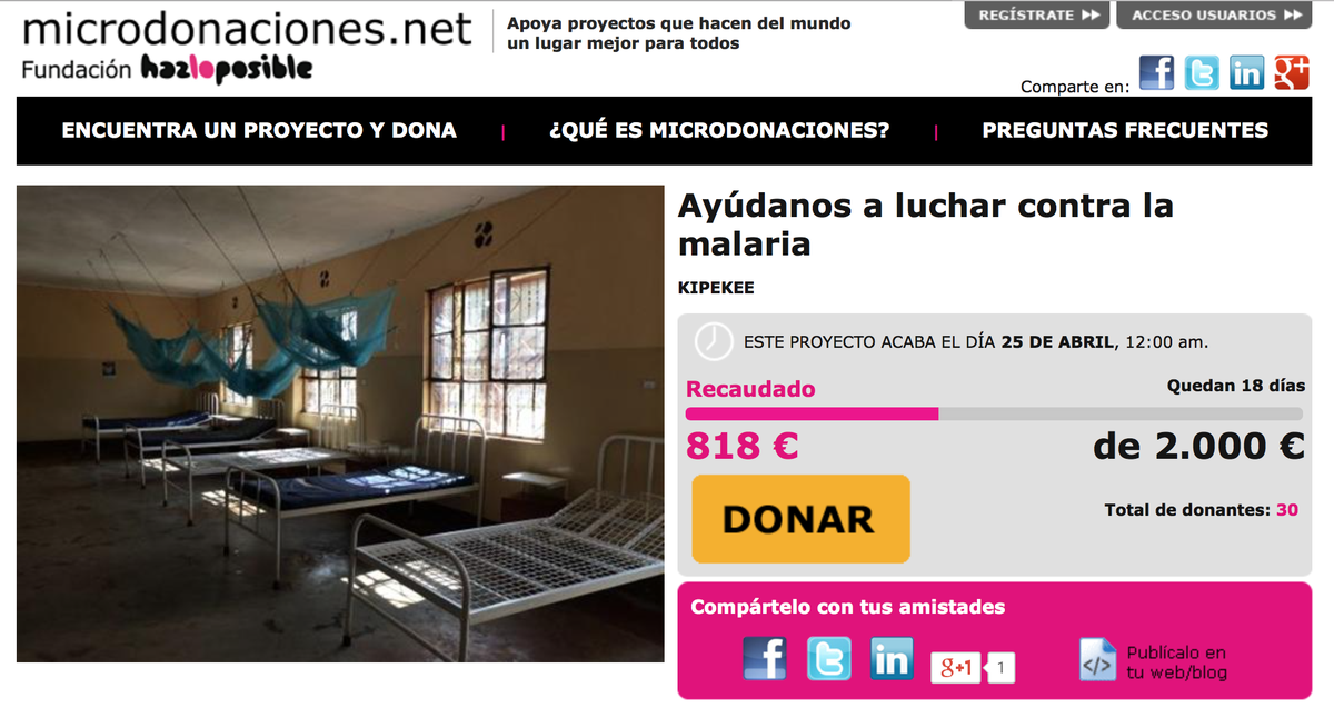 ¡Ya hemos recaudado 818€! Poco a poco vamos alcanzando nuestro objetivo. ¡Sólo quedan 18 días! microdonaciones.hazloposible.org/proyectos/deta…