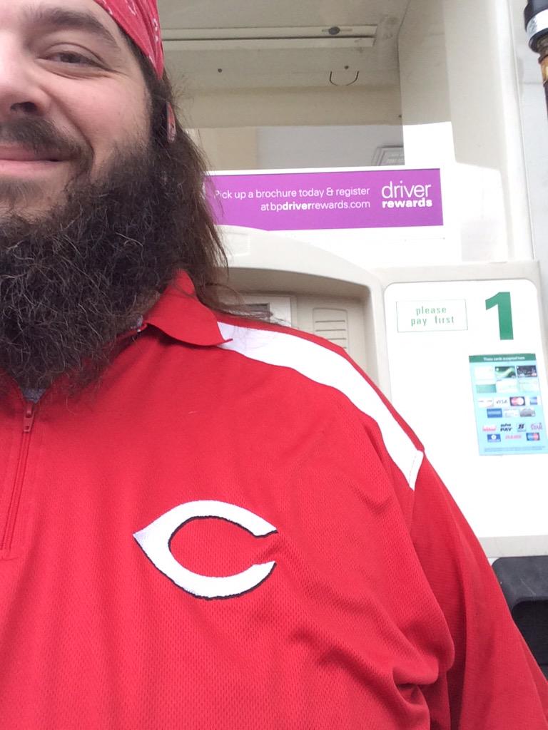 UberJasonB's tweet photo. Filling up at pump #1 like the Reds. #HappyNewYear #RedsOpeningDay #WireToWire #OpeningDay #Uber #Reds http://t.co/9uS29DFGVL