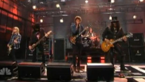 5 yrs ago today was our 1st live appearance w <a href="/Slash/">Slash</a> .We played the Tonight Show w Jay Leno. <a href="/brentfitz/">Brent Fitz</a> @positron76