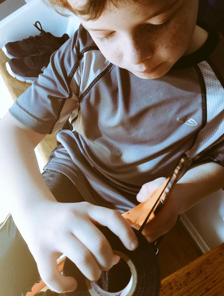 Himes412's tweet image. Putting a #FreshTJ on his stick. Someone is a little excited to #GetAfterIt tonight! #Pittsburgh @HockeyPlayersCl