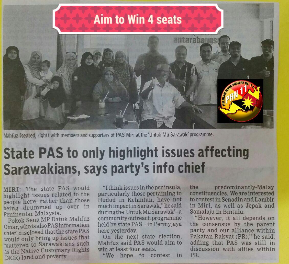 PRN12Swak's tweet photo. PAS SWAK AIM to win 4 seats Senadin, Lambir, Jepak n Samalaju @puteriniah @barisanasional @FMasha63 @semangatmerah http://t.co/quZTPRfNQE