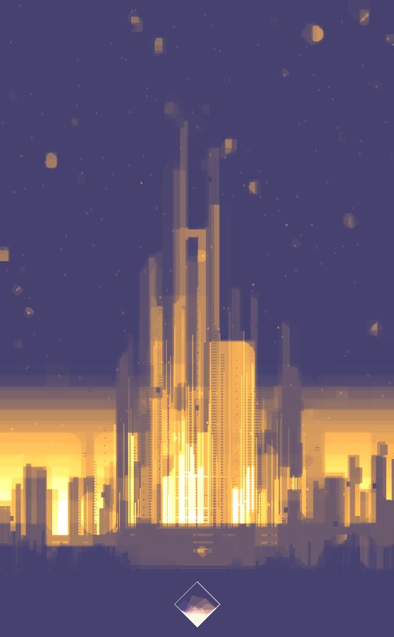 nicoptere's tweet photo. "citadels" first batch of procedural "retro-sci-fi-pixel" skylines (the diamond is their DNA) http://t.co/NW9R1TWJmA