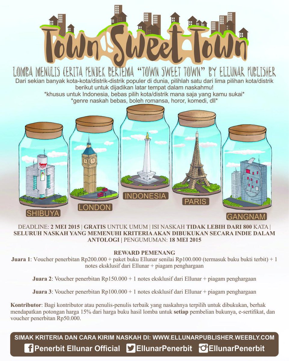 RT @EllunarPenerbit: Ikut #LombaMenulisEllunar yuk! DL 2 Mei 2015. Klik ellunarpublisher.weebly.com
