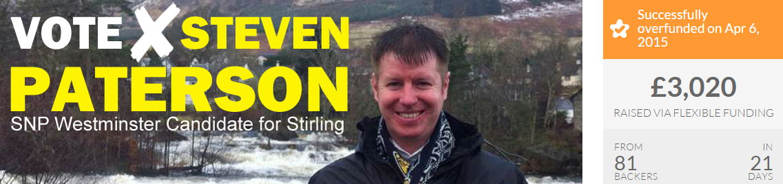Steven4Stirling's tweet photo. Crowdfunder now closed.
Successfully achieved.
Thanks everyone so much. :D
#VoteSNP #GE15 #StevenforStirling http://t.co/Gqqn7qqAvd