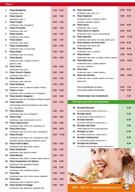 Ook vandaag zijn we OPEN!
Pizza's - Frites - Snacks - Menu's 
Bestellen: 0591-62511