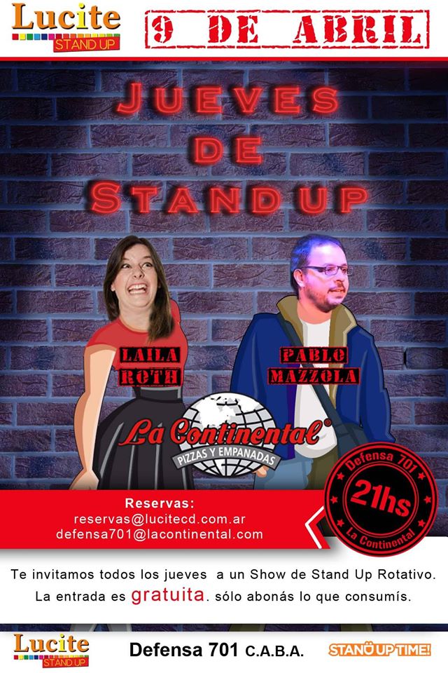 Este jueves volvemos a <a href="/La_Continental/">La Continental</a> con los geniales <a href="/LailaRoth/">Laila Roth</a> y <a href="/pablo_mazzola/">PABLO MAZZOLA</a> Defensa 701, 21hs.
