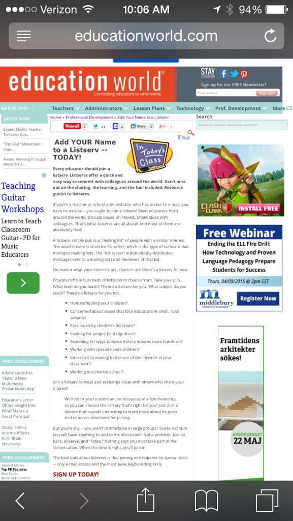 gloverm10185's tweet photo. http://t.co/gkbvWXxupT listserv offers a quick &amp; easy way to connect with colleagues around the world #ED505 #week4 http://t.co/JLp1s35BUG