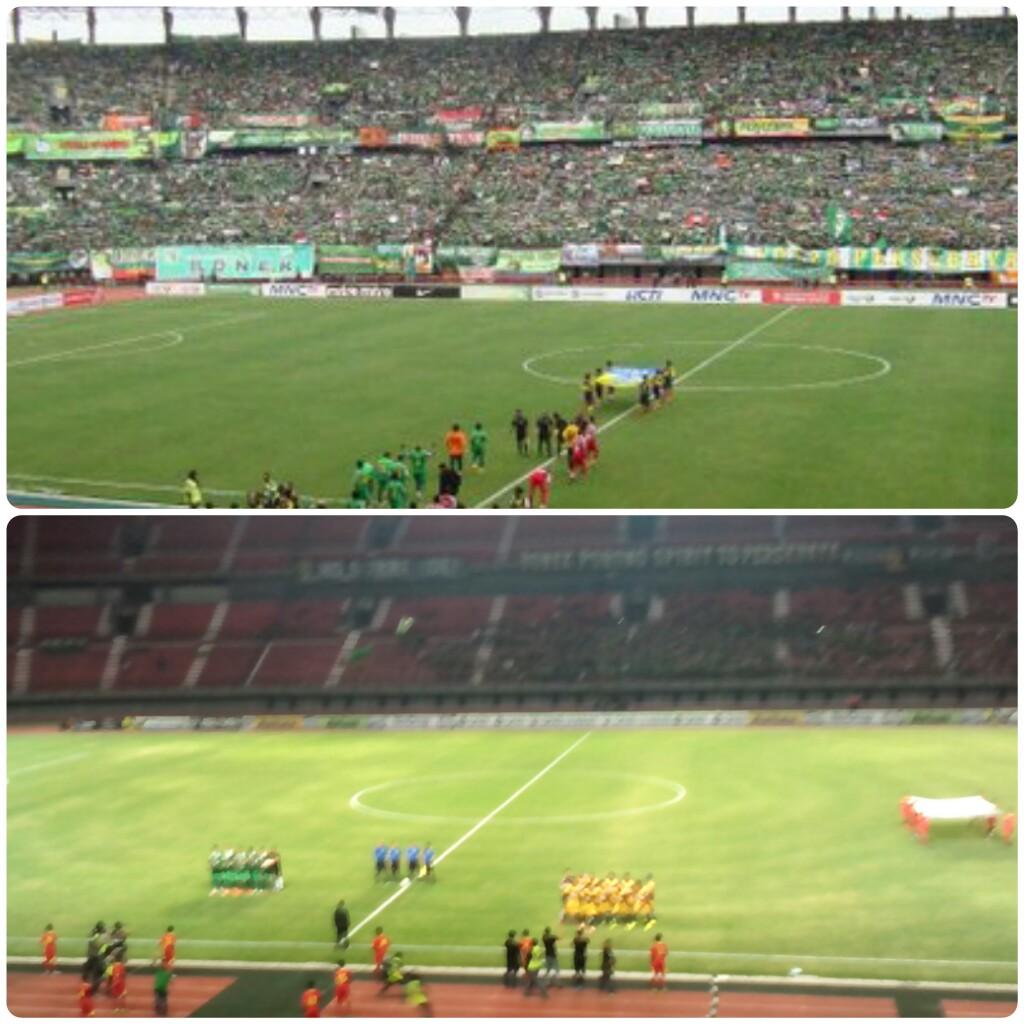 Foto yg diatas tak kurang dari 55 ribu. Ini Persebaya Kami. Kurang tahu yg dibawah jumlahnya, surem. FAKTA!