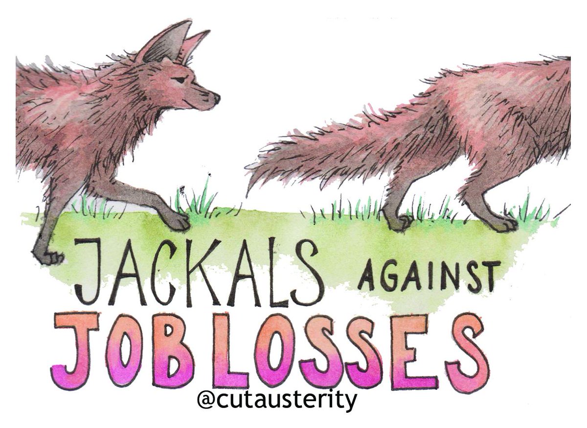 CutAusterity's tweet photo. J is for Jackals against Job Losses! A-Z of #AnimalsagainstAusterity @UKuncut @NHSdirectaction http://t.co/LObLoeDu8z