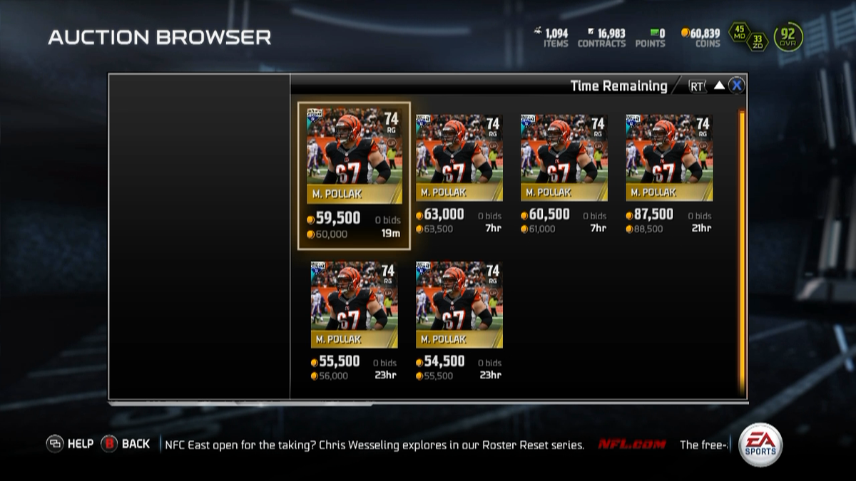 UTAuction's tweet photo. Pollak is the highest RTTP card 55k. #MUT15 #UTAuction #XboxOne http://t.co/pWLKZr5jiW