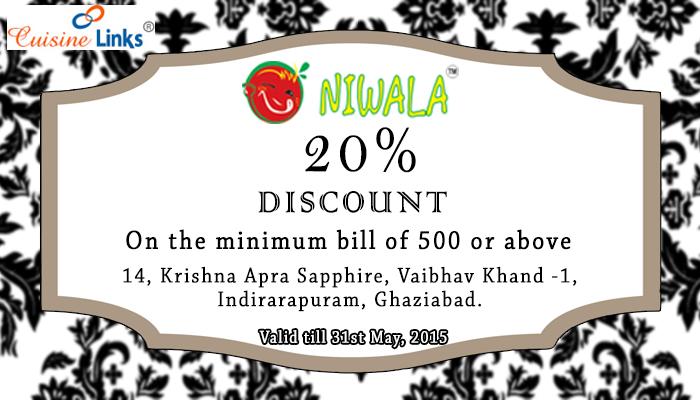 cuisinelinks's tweet photo. Now get 20% off exclusively from Niwala!!! To avail this offer, click the link below!! Enjoy!!
http://t.co/BjGXdnO880 http://t.co/79iedDRcfX