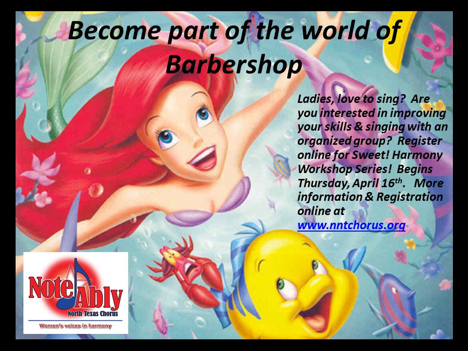 noteablychorus's tweet image. Come join in on the fun! Sweet Harmony starts 4-16-15 for six weeks!