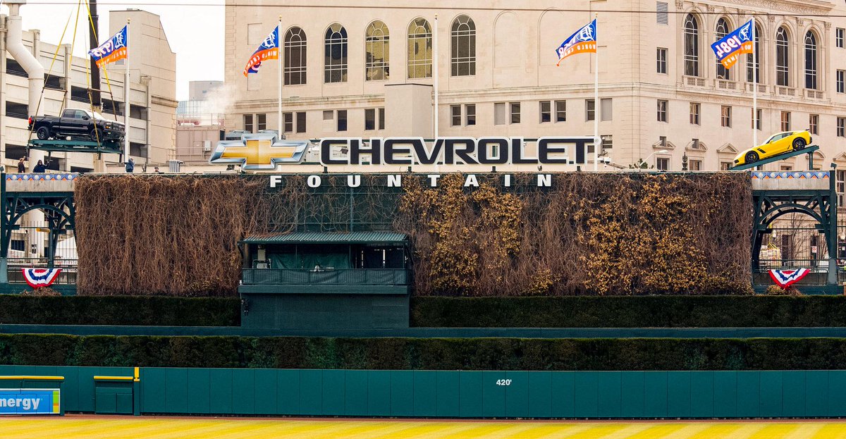 chevrolet's tweet photo. Baseball is back! This year, you can see this #Silverado Midnight Edition &amp; #Corvette #Z06 in centerfield in Detroit! http://t.co/eomdqJ3oyB