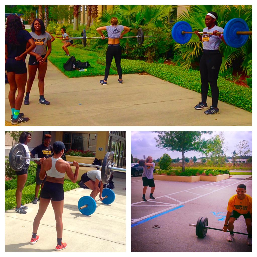 KSUTrackFieldXC's tweet image. Sometimes you have to do what you have to do #SpringBreak15 training