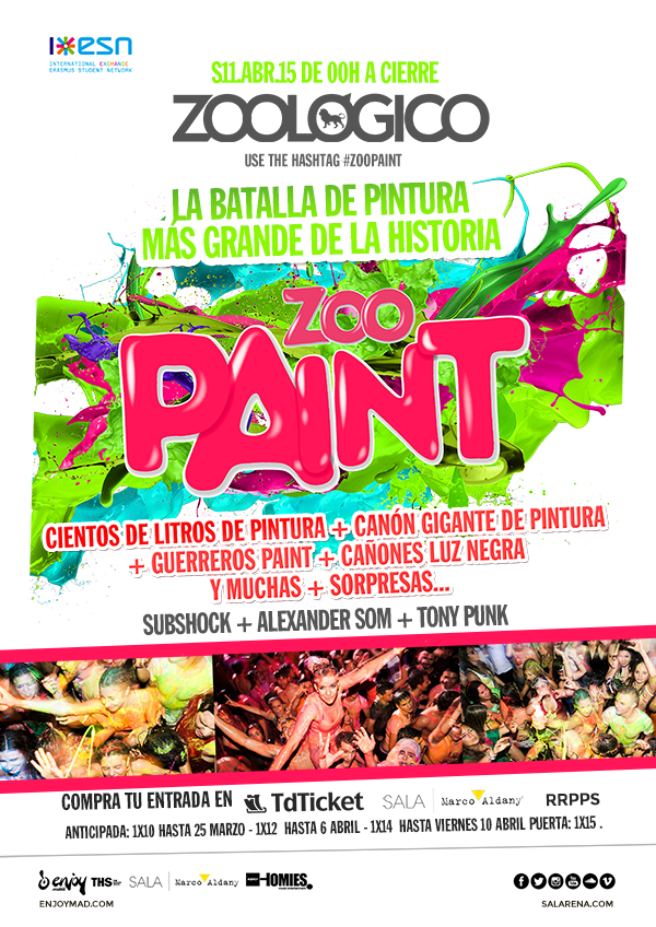 danitozoologico's tweet photo. Vuelve la BATALLA DE PINTURA! Vuelve ZOO + PAINT! Sábado 11 de Abril ponemos Madrid de colores! #ZOOPAINT 
697264891 http://t.co/eIYCtgEzkx