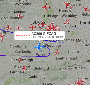 airlivenet's tweet photo. UPDATE Air Canada #AC899 to Edmonton is entering in holding pattern. Reason unknown. Track: http://t.co/nimcSB9JZs http://t.co/gKDuizSXPS