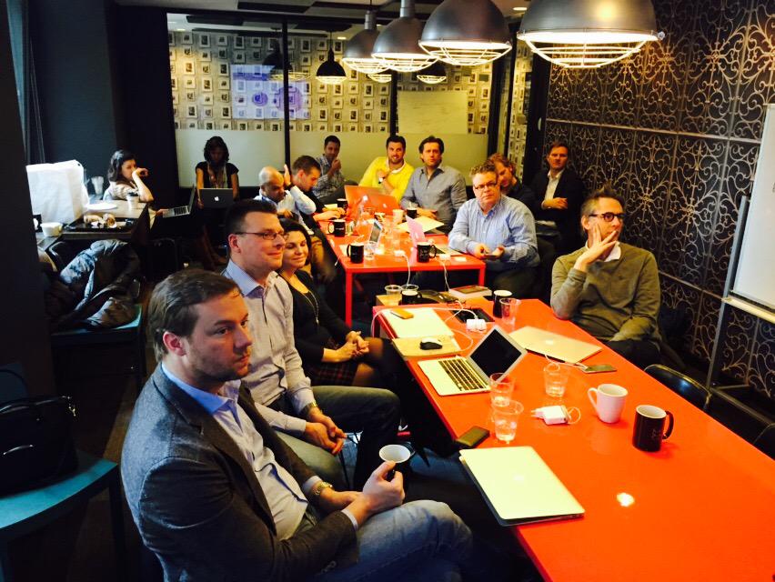 HollandFinTech's tweet photo. Deep dive into B2B sales by Matt Lopez from @Skaledcom at @WeWorkNY #ragingbull for #hollandfintech #Netherlands2NY http://t.co/mfzTlF7VZk