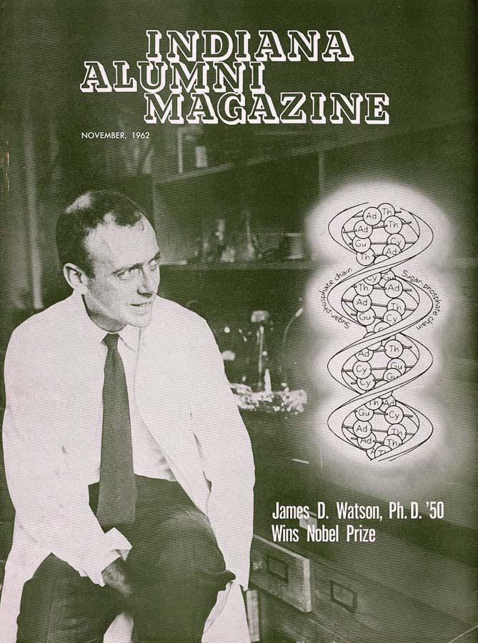 IUBloomington's tweet photo. Happy birthday to Nobel Prize winner and IU alumnus James Watson (PhD, 1950), co-discoverer of the structure of DNA. http://t.co/Z5OampZ5P7
