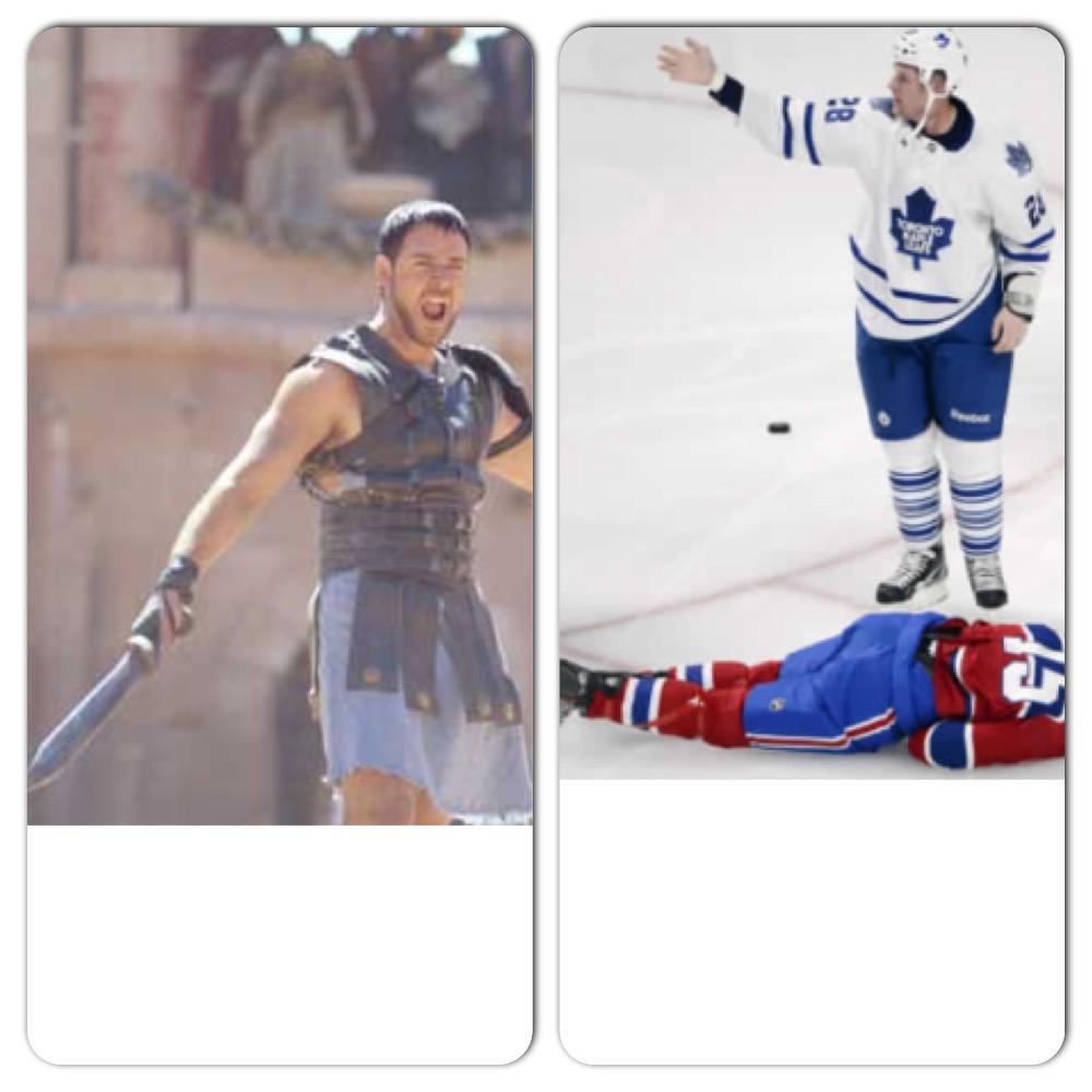 KreisErik's tweet photo. @KIN110UofR "Are you not entertained?!" What's the difference? #commercializationviolence http://t.co/t0Bzn79lPS