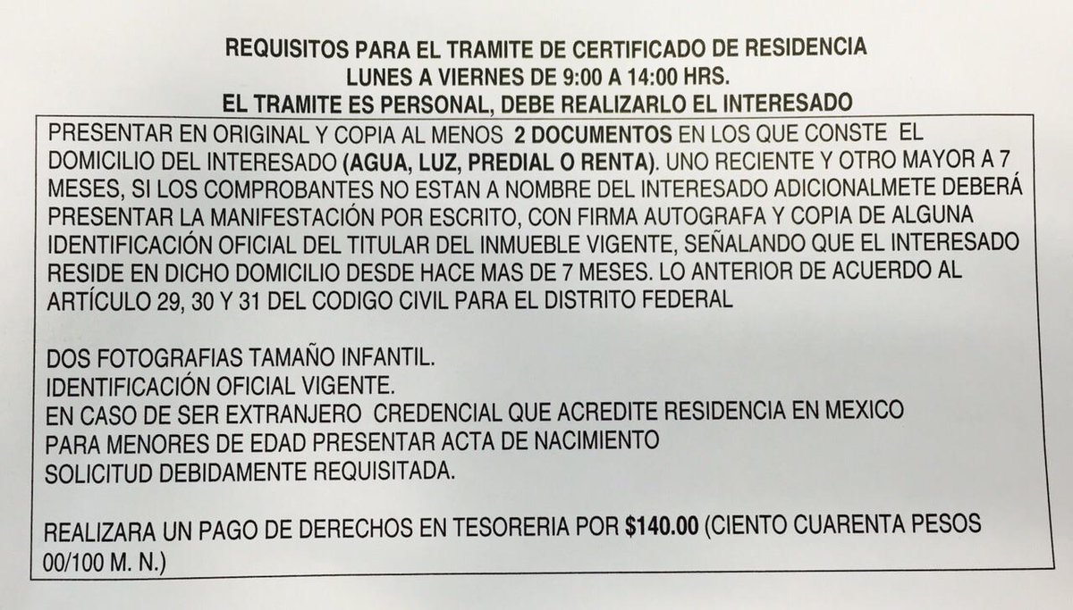 Vecin@ te recordamos que en las oficinas de @delegacionMH puedes realizar el trámite de Certificado de Residencia.