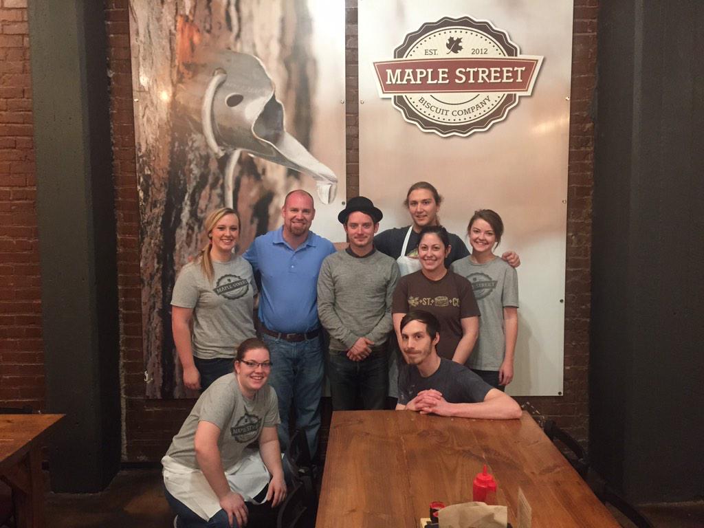 Very honored to have @woodelijah in <a href="/MapleStreetBisc/">Maple Street Biscuit Company</a> @DowntownCHA this morning. Pleasure having you and your crew in!