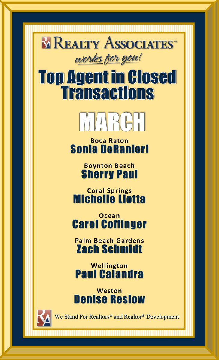 RealtyAssociate's tweet image. Lastly Congratulation to our top Closing Transaction Agents #success #closing
