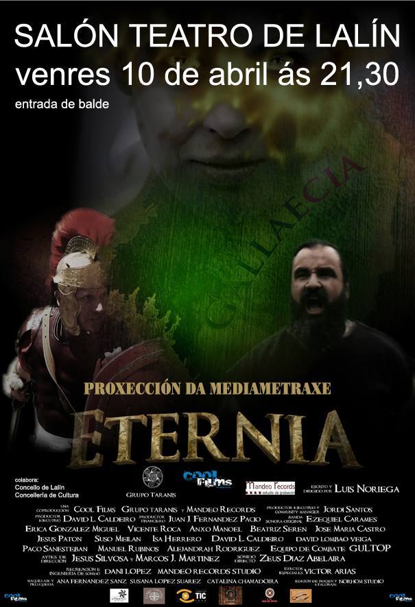 El 10 de abril estaremos en el Salón Teatro de #Lalín presentando Eternia. Entrada gratuita. #Cinemagalego.