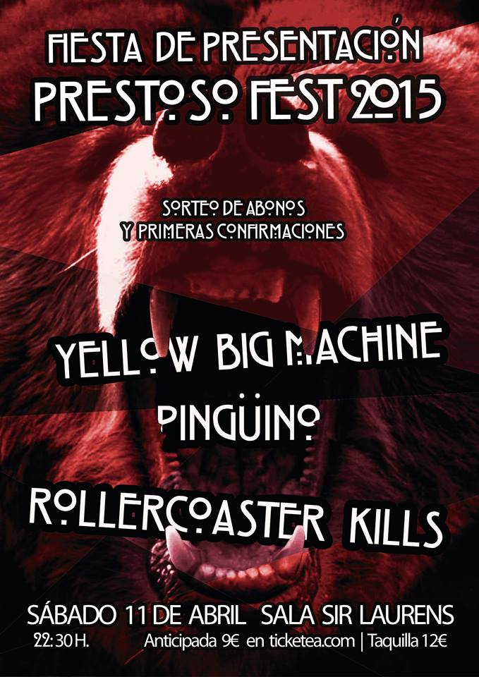 RTezla's tweet photo. Presentación del @prestosofest con @pinguinotuiter, @RollercoasterKL y Yellow Big Machine:
http://t.co/oKLlKSbBtU http://t.co/EublIkqYe9