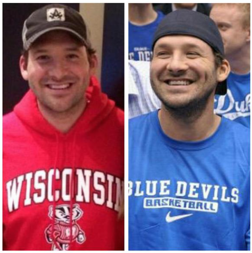 darrenrovell's tweet photo. Drake is jealous of the position Tony Romo is in tonight (H/T @cowboysfansite) http://t.co/mTAN87sYHP