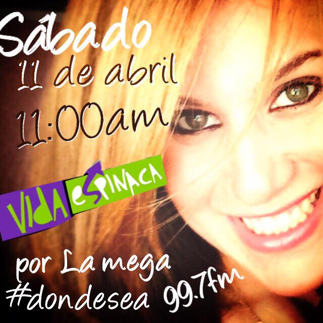 espinajc's tweet image. Este sábado 11 de abril inicio con mi nuevo bebe #vidaespinaca por @LaMega997 a las 11am (cuento con ustedes :) 😘😘😝)