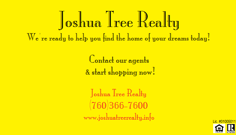 JoshuaTreeHomes's tweet photo. Start shopping for your new home today! (760)366-7600
http://t.co/bsZzoIyANX
#joshuatree #realestate http://t.co/361d2ssRCg