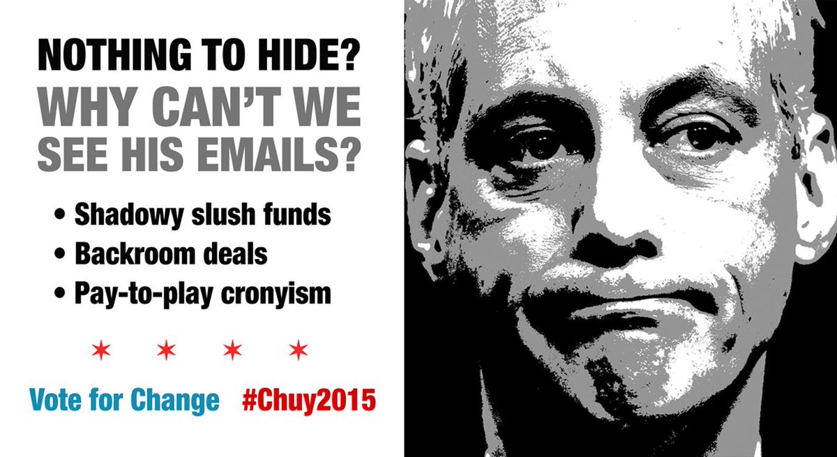 phillipcantor's tweet photo. RT @thoughtMAV: Must be bad... VOTE #Chuy2015 TOMORROW to #DumpRahm!

#ChicagoElection2015 #Chicago #runoff #Rahm http://t.co/5jLXL0B8kq