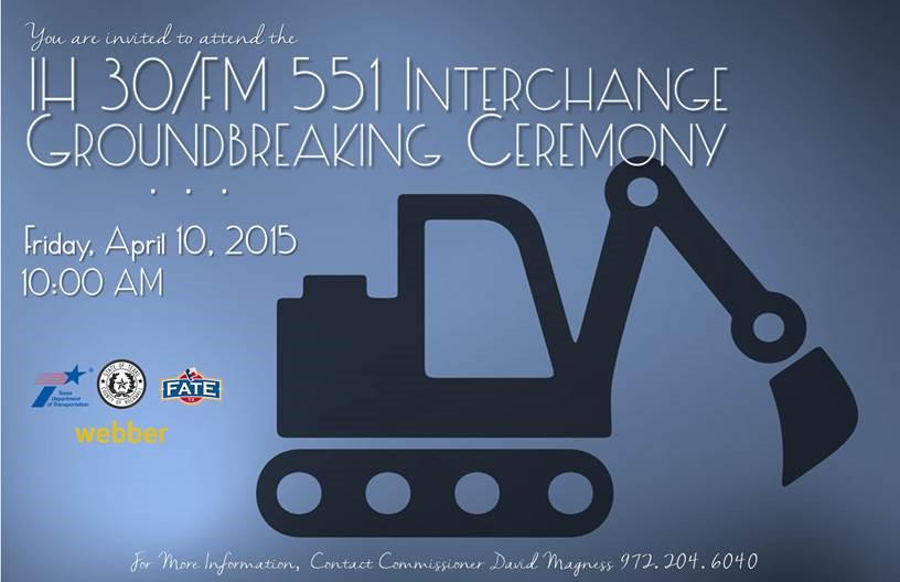 CityOfFate's tweet photo. IH 30/FM 551 Interchange Groundbreaking Ceremony this Friday at 10AM at the Fate City Park in Downtown Fate. http://t.co/Cxg54LcIls