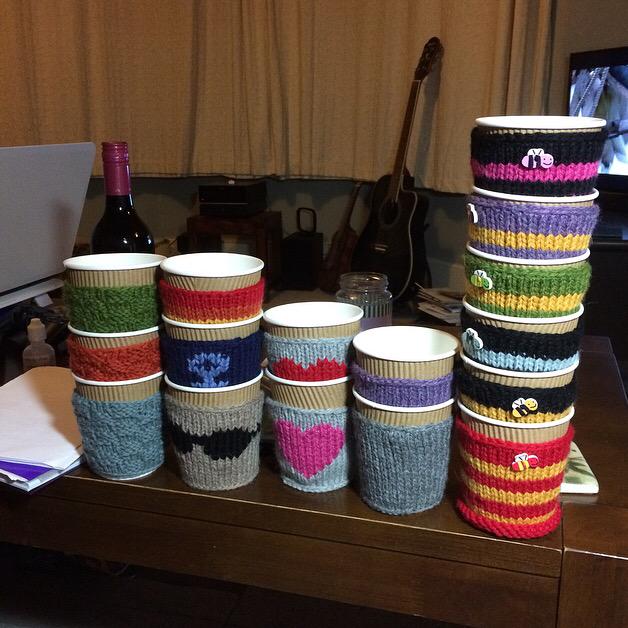 Here's a little #sneakppeak of my #coffee sleeves that are about to hit my #etsy #shop! #coffeechat #shopping #retail