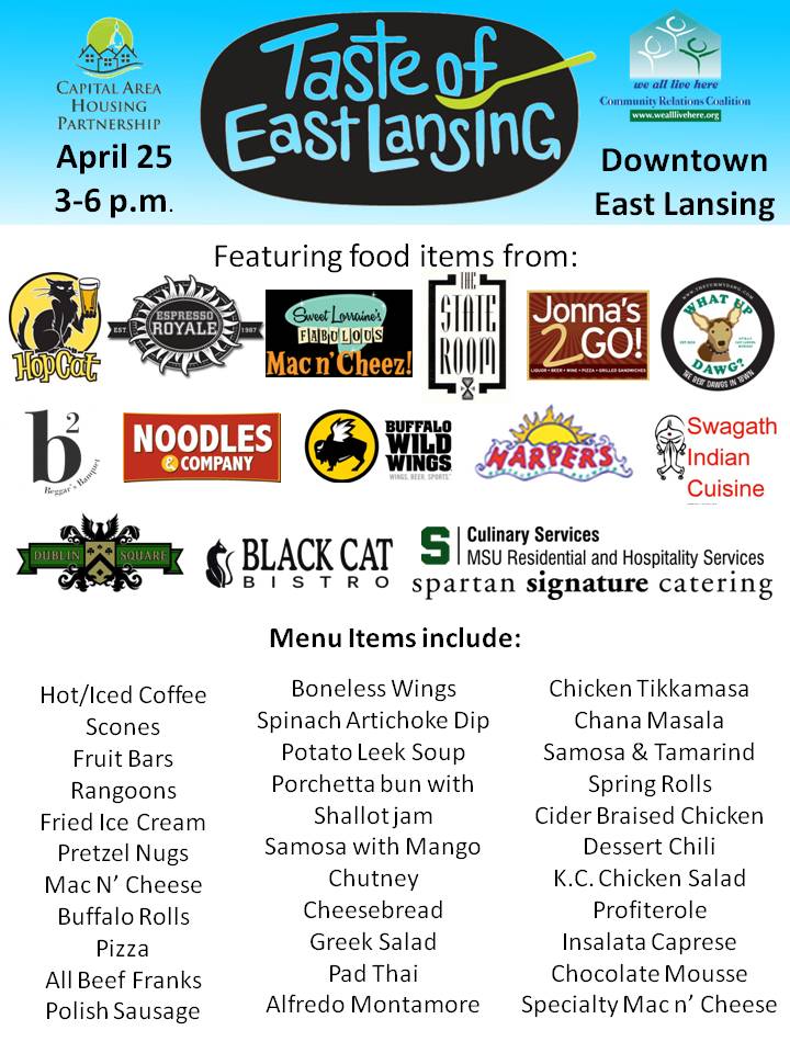 TasteOfEL's tweet photo. Bring your appetite!!  April 25th! @CityofEL @CrcMSU #spartanswill http://t.co/31nLqVHJVY