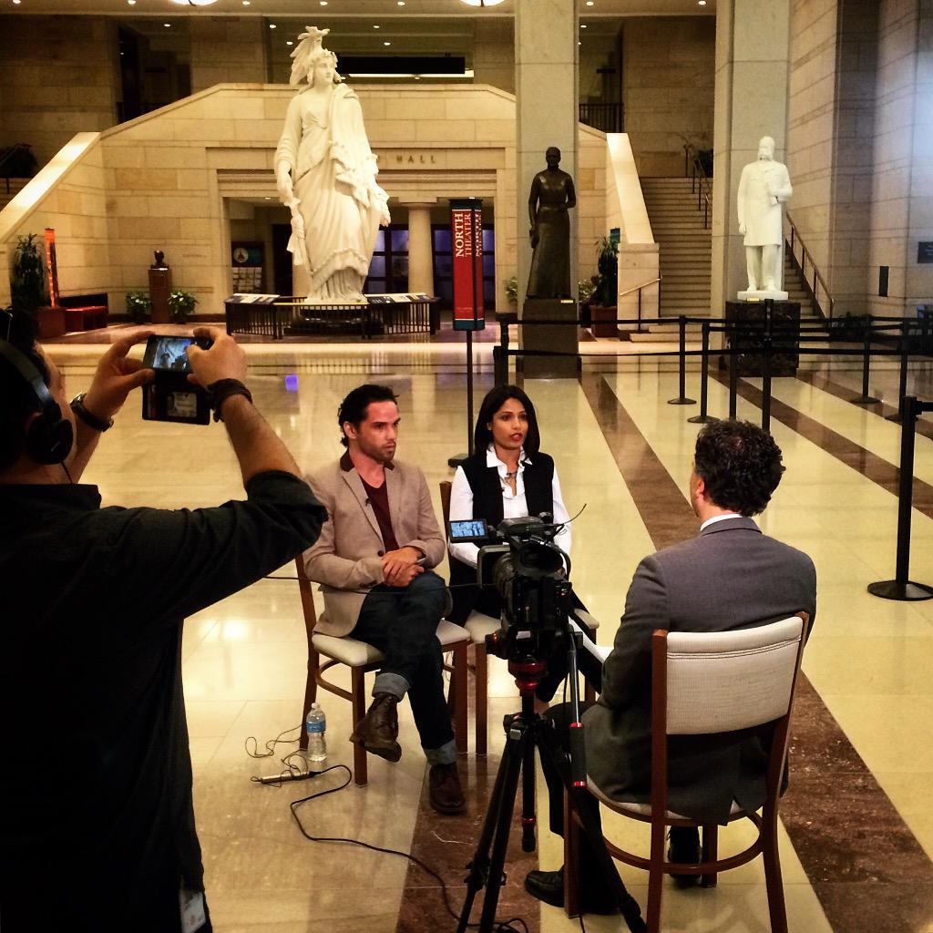 Interviews w/ <a href="/reece_ritchie/">Reece Ritchie</a> in front of the #StatueofFreedom #CapitolHill #DesertDancer <a href="/Relativity/">Relativity Media</a> <a href="/RespectCreators/">CreativeRightsCaucus</a>