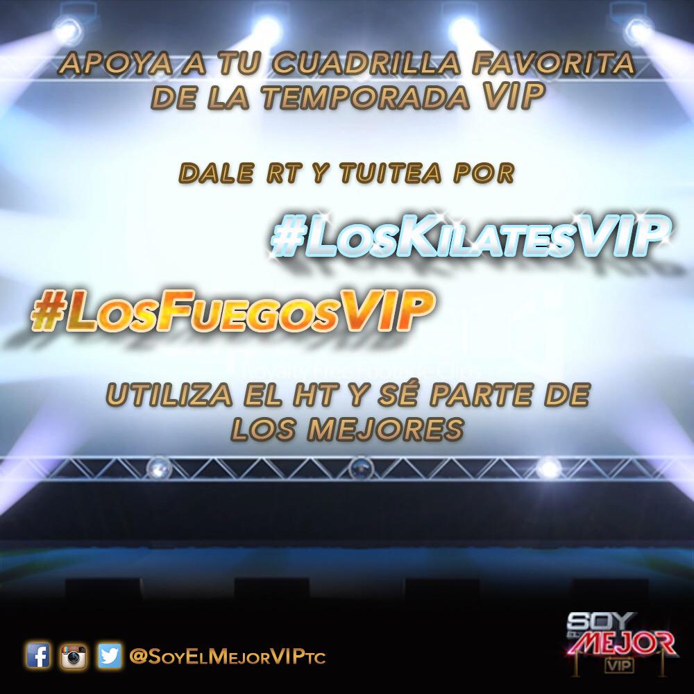 tcsoyelmejor's tweet photo. ¿A que cuadrilla quieres apoyar en este #EstrenoVIP?
Da RT si eres de #LosFuegosVIP
Pon FAV si eres de #LosKilatesVIP http://t.co/EbZR3G71dC