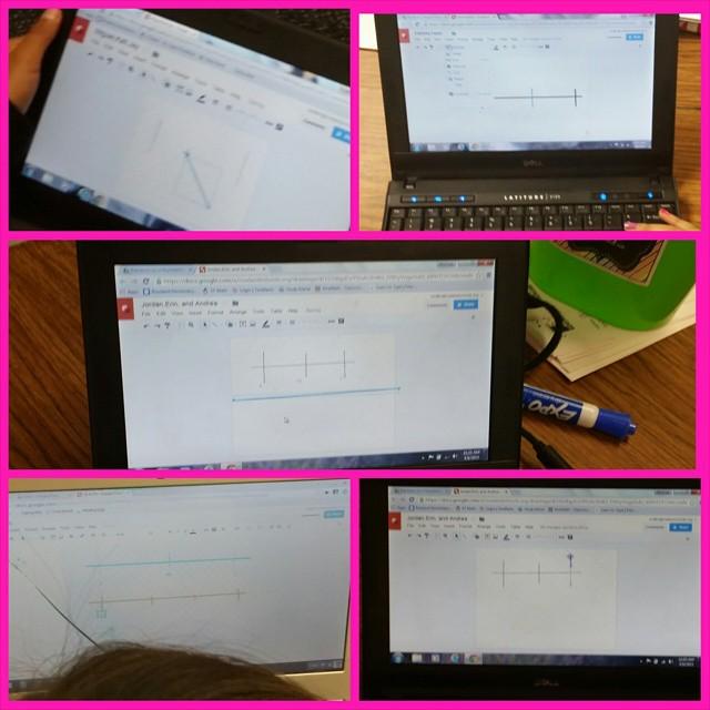 teacherbrandi's tweet photo. Today we used Google Drawing to show fractions on a number line. They loved it! #swingingforsuccess #rusdedtech http://t.co/gWcKTWHhu2