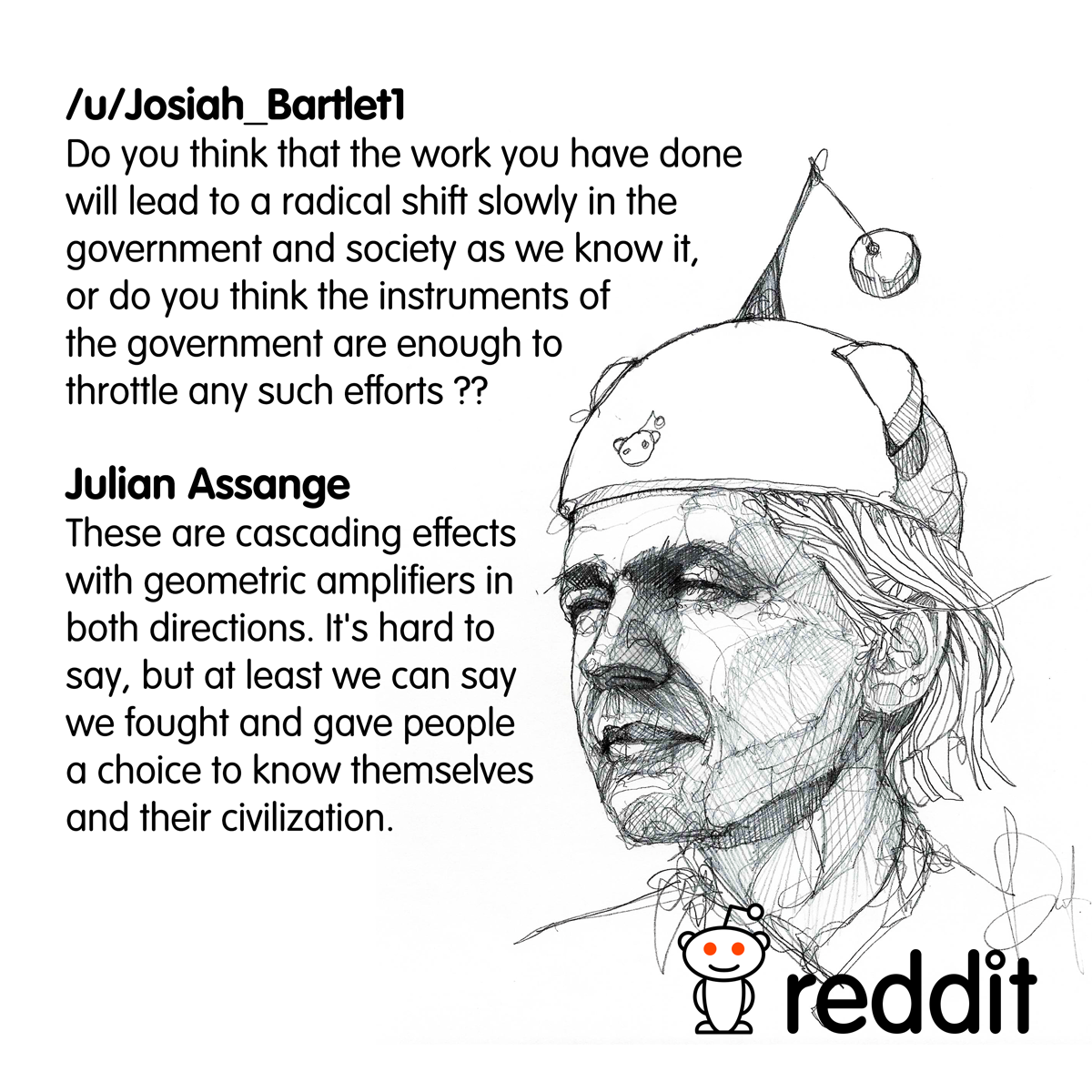 Reddit's tweet photo. Read the entire Julian Assange &amp; the Courage Foundation AMA. http://t.co/HywTT9TLyh http://t.co/SBmAfmRtLM