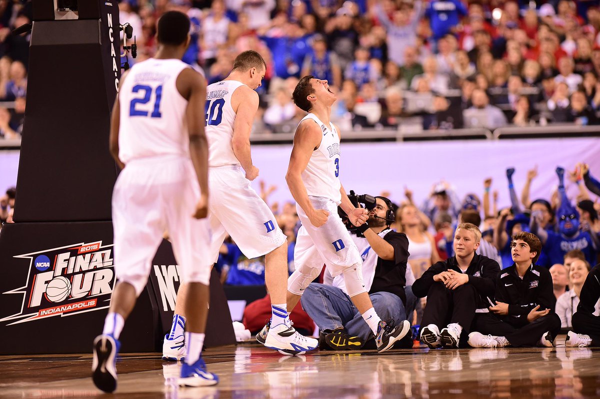espn's tweet photo. Duke could not be denied! It's national championship No. 5 for the Blue Devils, who toppled Wisconsin 68-63 in Indy. http://t.co/PLcD0qaVNA