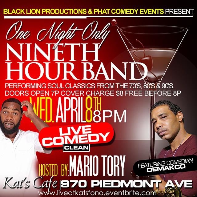 ATLBLACKLION's tweet photo. YES! This Wednesday rain or shine... its on at Kat's Cafe! Comedians @MarioTory &amp; @ComedianDemakco #foronenightonly http://t.co/TMDX4xioys