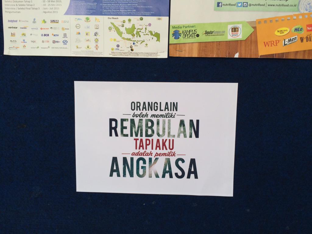 YoBaskara's tweet photo. @iramirawa #inspiringposter. Baskara rizqullah, 210110140146, mankom c http://t.co/63QUTZMegK
