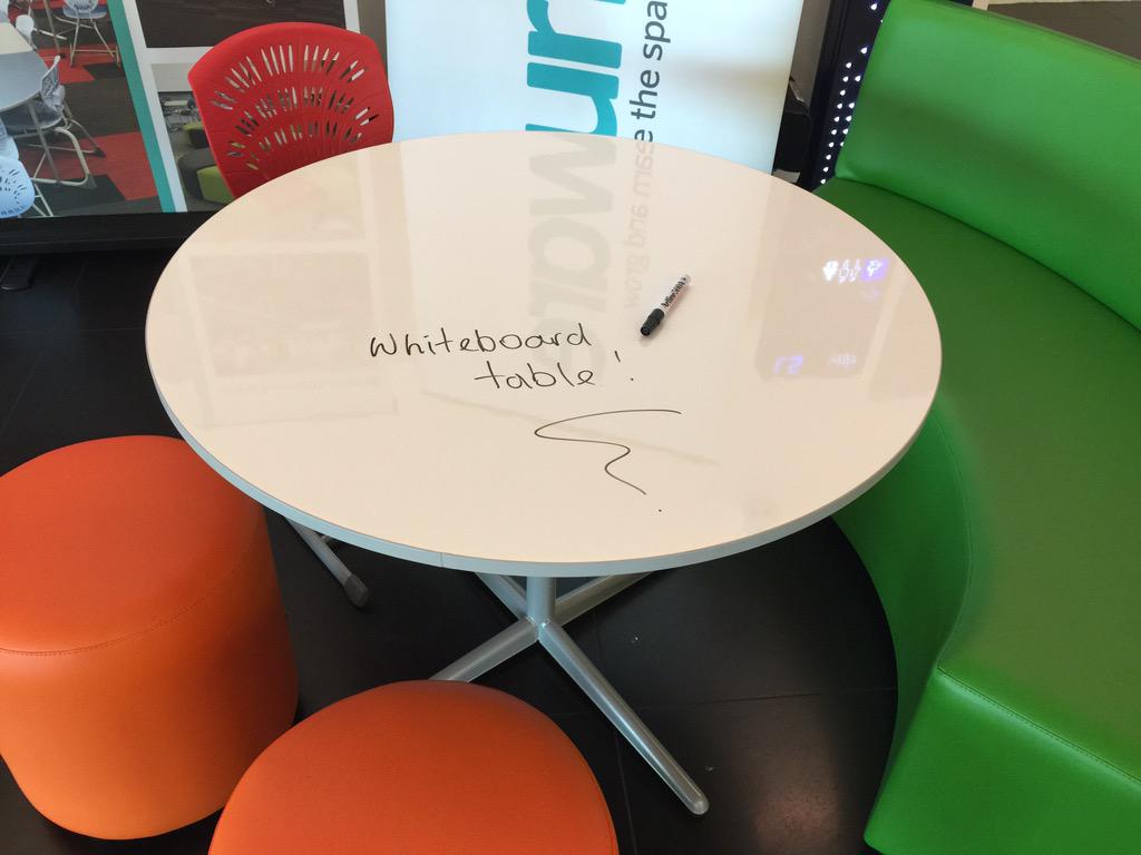 grant_vdk's tweet photo. How would you implement the #WhiteboardTable surface in your spaces?
#Collaboration 
#wels15
@Furnware http://t.co/k3LwoIiHho