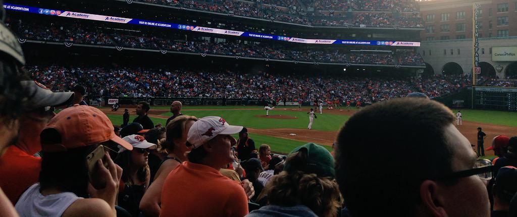 stephanymireles's tweet photo. @astros Thank you for these amazing seats! #AstroHunt #OpeningDay #Houston #Htown #Astros #StrosWin http://t.co/pYjJEC4s6O