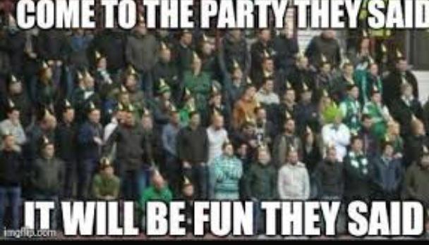 SMcGill08's tweet photo. Dear Hobos, please can we borrow some of the balloons, party hats&amp;streamers from your Tynie relegation party :) http://t.co/2NtZxRmXcV