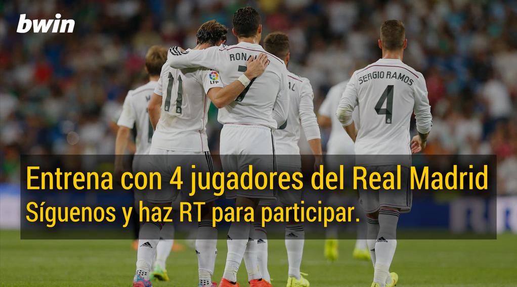 bwin_es's tweet photo. ¡ÚLTIMO DÍA: ENTRENA CON 4 JUGADORES DEL #REALMADRID!
Para participar: SÍGUENOS y HAZ RT
T&amp;C: http://t.co/q19SqDAqfA http://t.co/KvGKPwMCYV